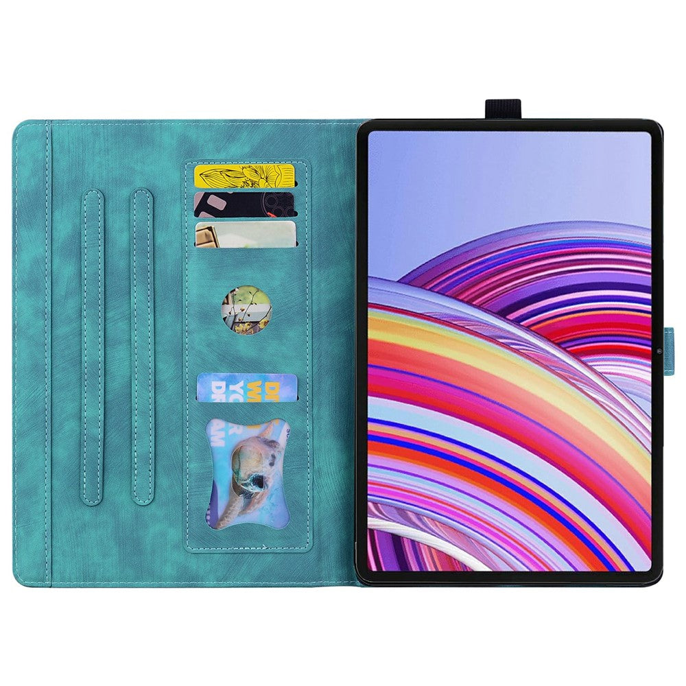 For Xiaomi Poco Pad M1 Case Card Slots Leather Tablet Stand Folio Cover Flower Cat