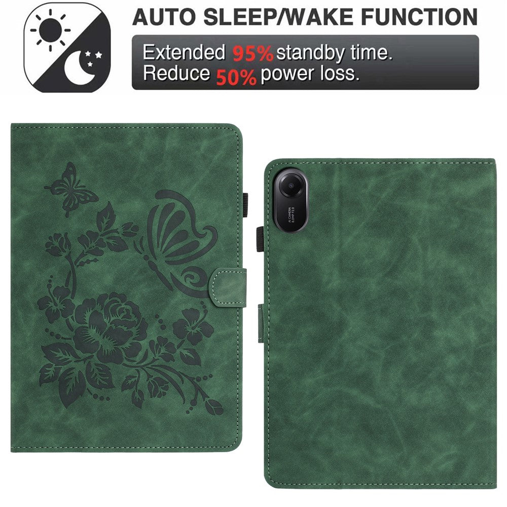 For Xiaomi Redmi Pad 2 11 Case Card Holder Stand Butterfly Floral Imprinted Leather Tablet Cover