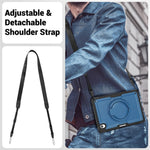 For Samsung Galaxy Tab S10 Lite Case Rotating Kickstand PC + TPU Shockproof Tablet Cover with Shoulder Strap