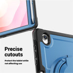 For Samsung Galaxy Tab S10 Lite Case Rotating Kickstand PC + TPU Shockproof Tablet Cover with Shoulder Strap