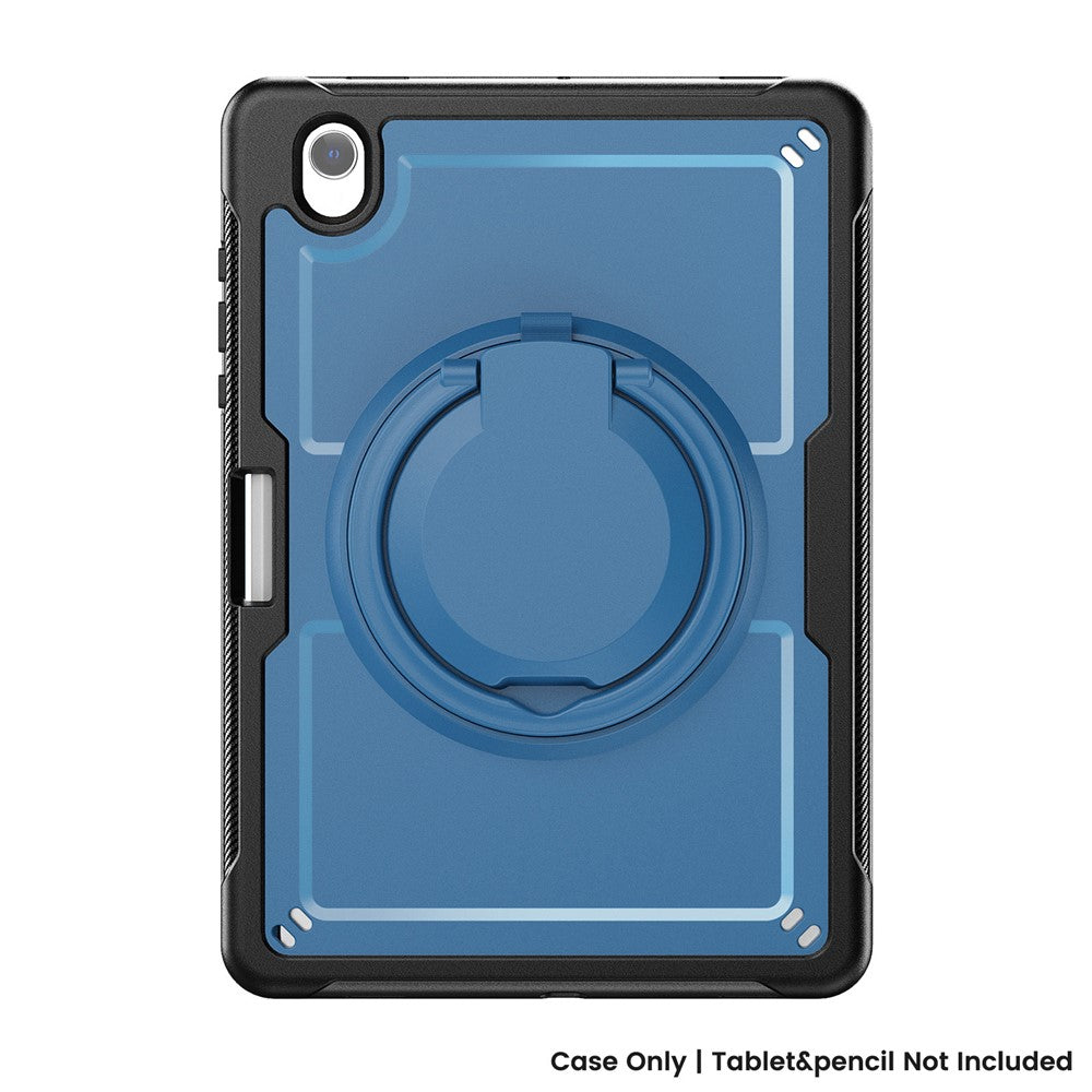 For Samsung Galaxy Tab S10 Lite Case Rotating Kickstand PC + TPU Shockproof Tablet Cover with Shoulder Strap