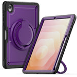 For Samsung Galaxy Tab S10 Lite Case Rotating Kickstand PC + TPU Shockproof Tablet Cover with Shoulder Strap