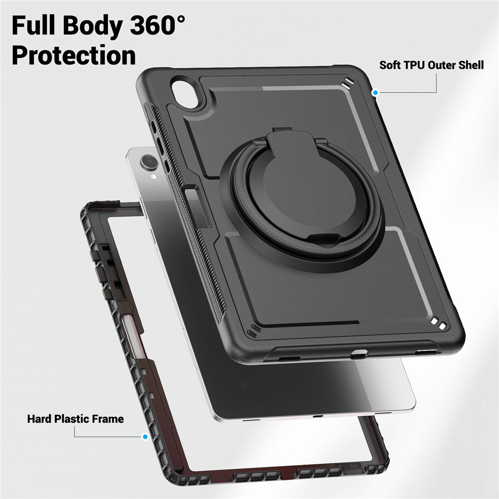 Til Samsung Galaxy Tab S10 Lite Cover Roterende Kickstand PC + TPU Stødsikkert Tablet Cover