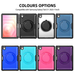 Til Samsung Galaxy Tab S11 Cover Roterende Støttefod PC + TPU Stødsikkert Tablet Cover med Skulderrem