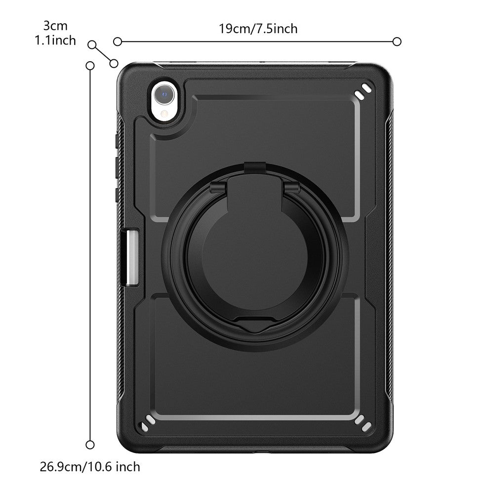 Til Samsung Galaxy Tab S11 Cover Roterende Støttefod PC + TPU Stødsikkert Tablet Cover med Skulderrem