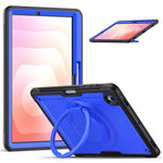 Til Samsung Galaxy Tab S11 Cover Roterende Støttefod PC + TPU Stødsikkert Tablet Cover med Skulderrem