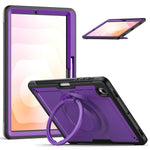 Til Samsung Galaxy Tab S11 Cover Roterende Støttefod PC + TPU Stødsikkert Tablet Cover med Skulderrem
