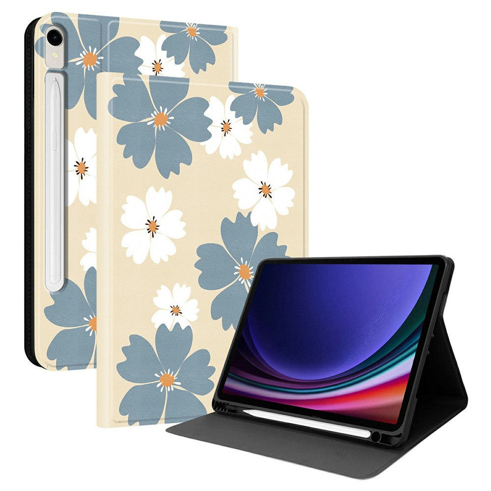 PU-läderfodral till Samsung Galaxy Tab S10 Lite / S10 FE / S9 FE / S9 Mönstertryck Surfplatta med stativ och pennfack (penna ingår ej)