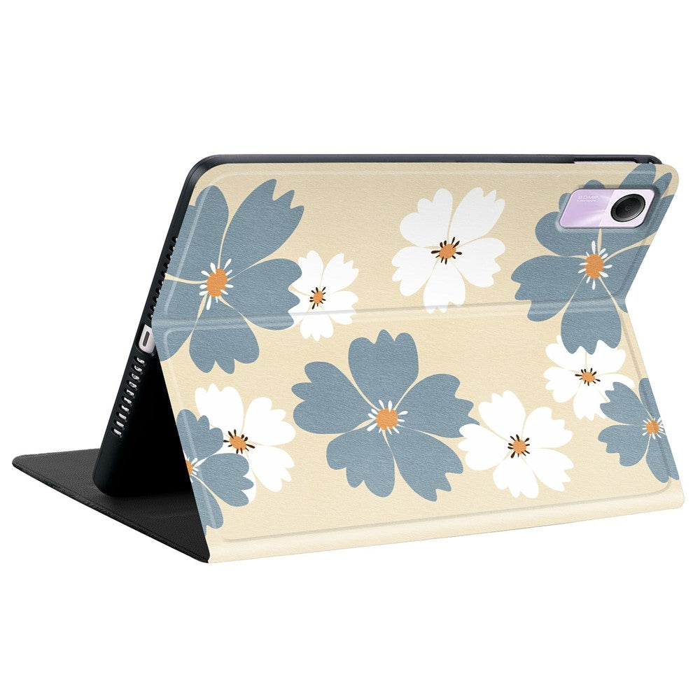 For Xiaomi Redmi Pad SE PU Leather Case Pattern Print Tablet Cover Stand with Pen Slot (Stylus Not Included)