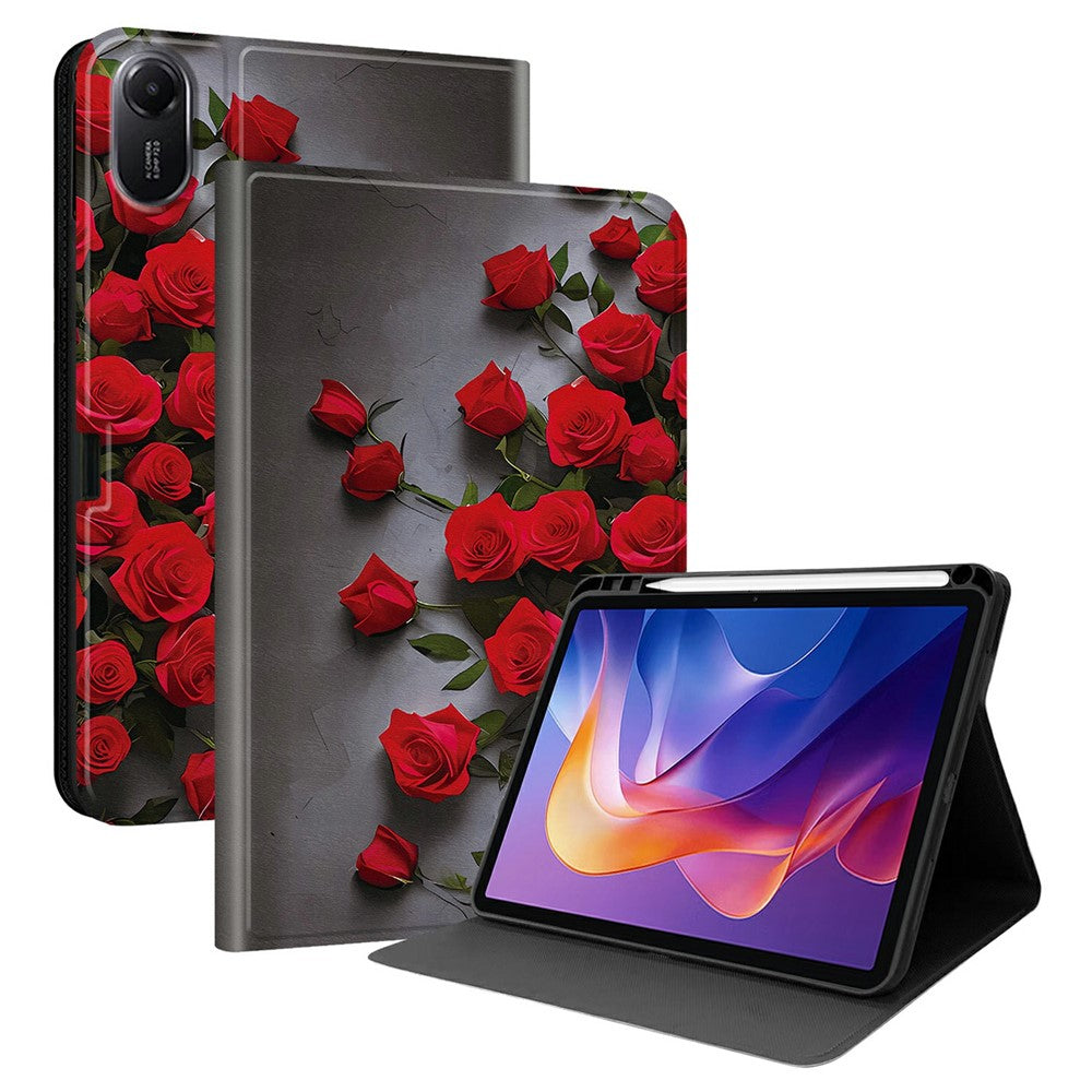 For Xiaomi Redmi Pad 2 11 PU Leather Case Pattern Print Tablet Cover Stand with Pen Slot (Stylus Not Included)