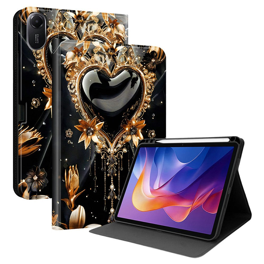 For Xiaomi Redmi Pad 2 11 PU Leather Case Pattern Print Tablet Cover Stand with Pen Slot (Stylus Not Included)