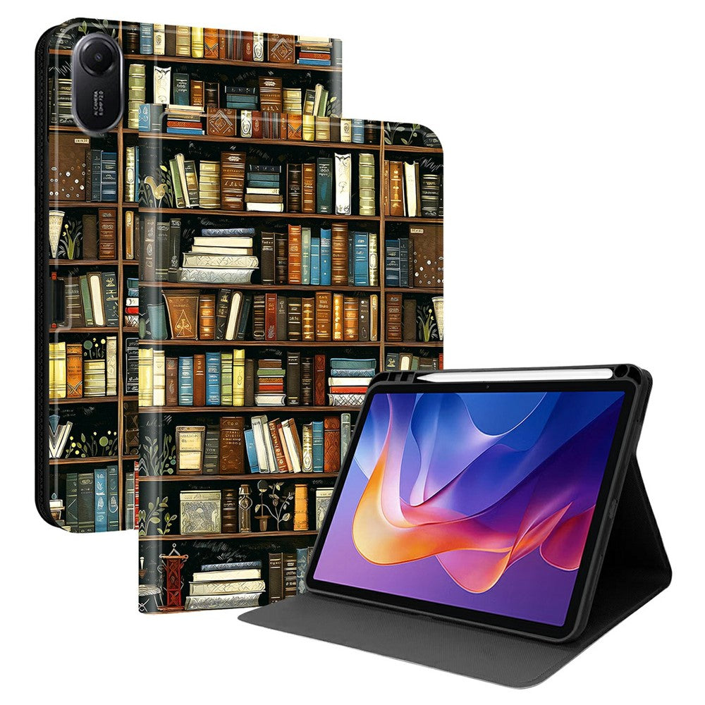 For Xiaomi Redmi Pad 2 11 PU Leather Case Pattern Print Tablet Cover Stand with Pen Slot (Stylus Not Included)