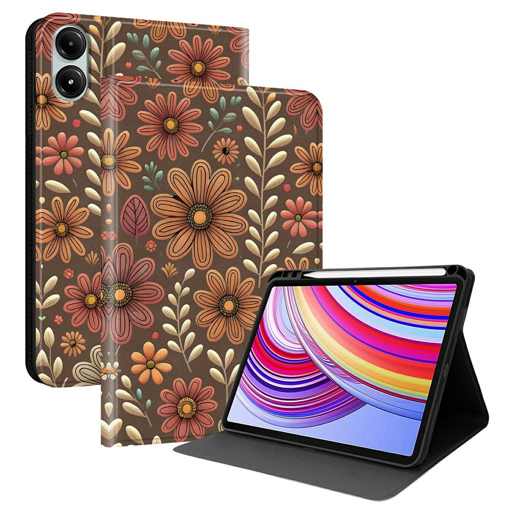 PU Leather Case For Xiaomi Poco Pad 5G / Poco Pad 4G / Redmi Pad Pro / Pad Pro 5G Pattern Print Tablet Cover Stand with Pen Slot (Stylus Not Included)