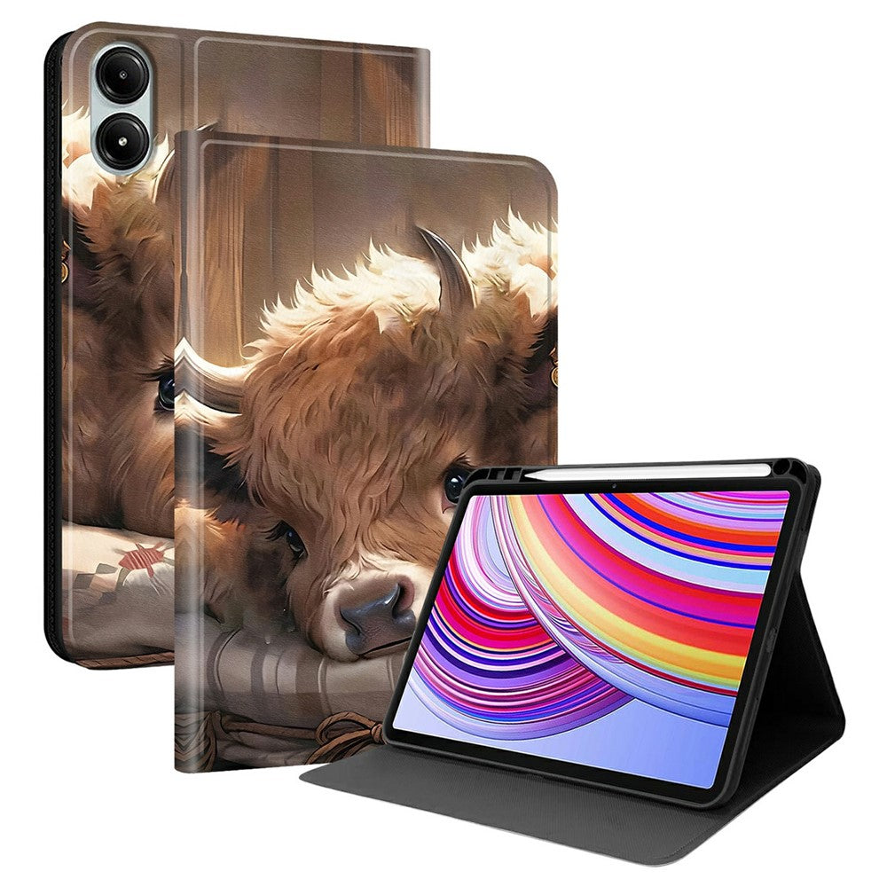 PU Leather Case For Xiaomi Poco Pad 5G / Poco Pad 4G / Redmi Pad Pro / Pad Pro 5G Pattern Print Tablet Cover Stand with Pen Slot (Stylus Not Included)
