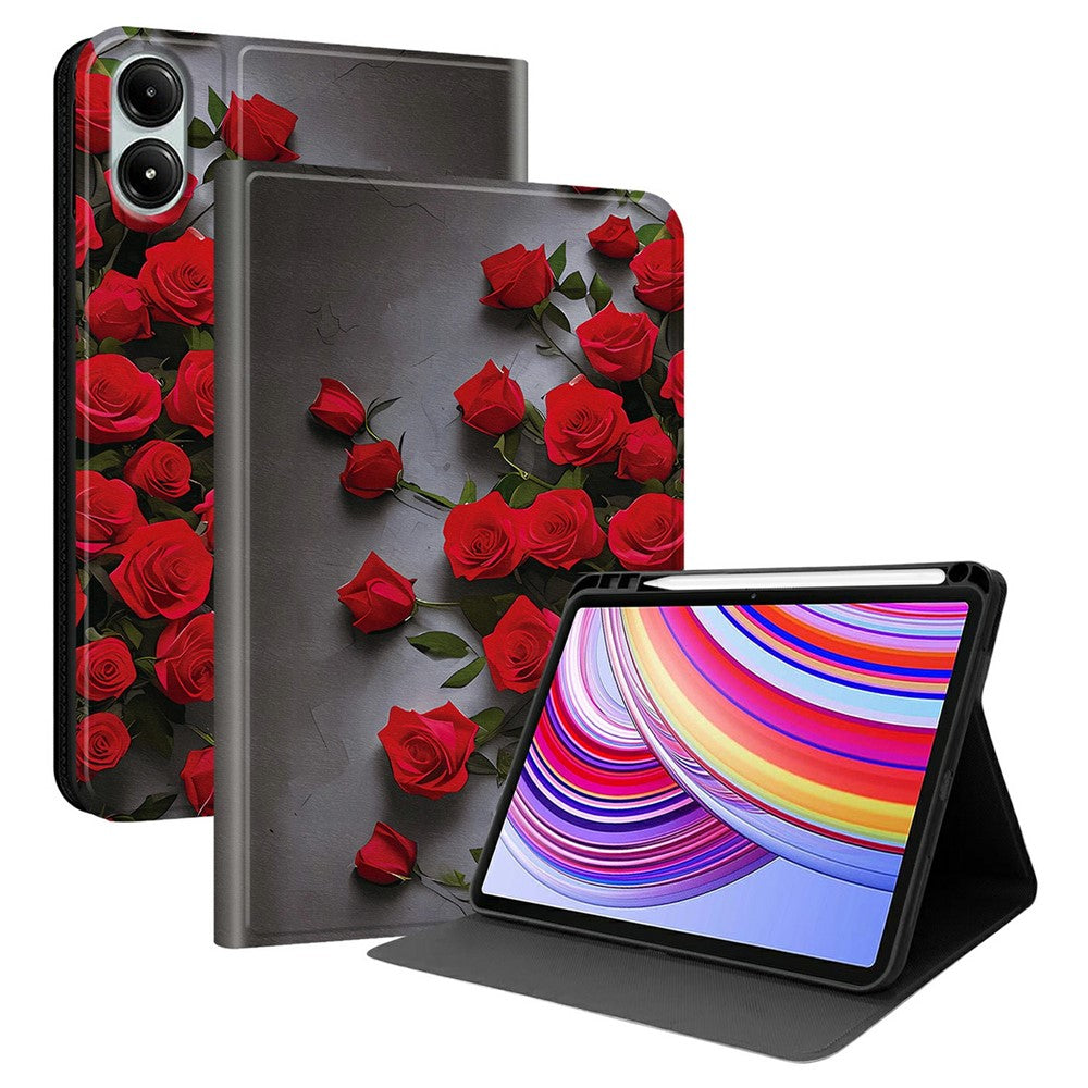 PU Leather Case For Xiaomi Poco Pad 5G / Poco Pad 4G / Redmi Pad Pro / Pad Pro 5G Pattern Print Tablet Cover Stand with Pen Slot (Stylus Not Included)
