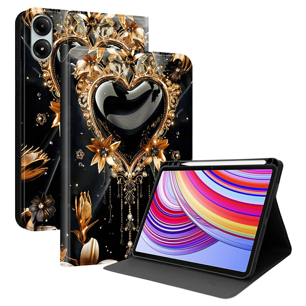 PU Leather Case For Xiaomi Poco Pad 5G / Poco Pad 4G / Redmi Pad Pro / Pad Pro 5G Pattern Print Tablet Cover Stand with Pen Slot (Stylus Not Included)