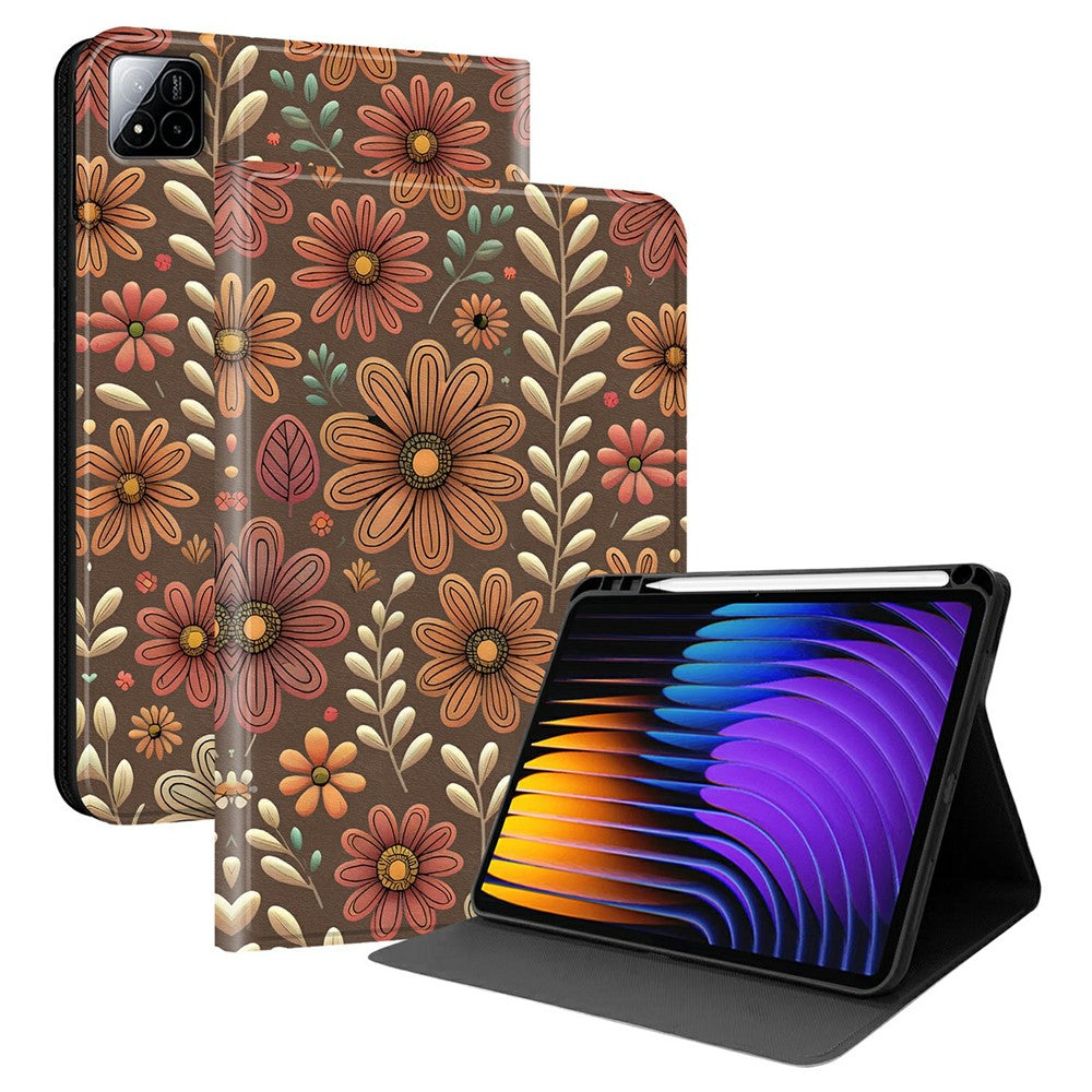 PU Leather Case For Xiaomi Poco Pad X1 / Pad 8 Pro / Pad 8 / Pad 7 Pro / Pad 7 Pattern Print Tablet Cover Stand with Pen Slot (Stylus Not Included)