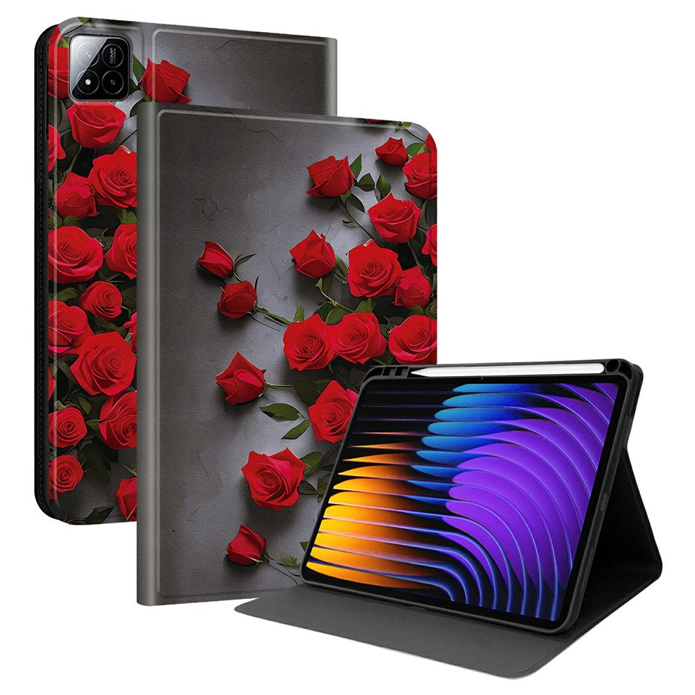 PU Leather Case For Xiaomi Poco Pad X1 / Pad 8 Pro / Pad 8 / Pad 7 Pro / Pad 7 Pattern Print Tablet Cover Stand with Pen Slot (Stylus Not Included)