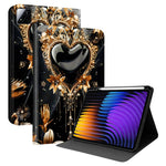 PU-läderfodral till Xiaomi Poco Pad X1 / Pad 8 Pro / Pad 8 / Pad 7 Pro / Pad 7, mönstertryck, surfplatta, stativ med pennfack (penna ingår ej)