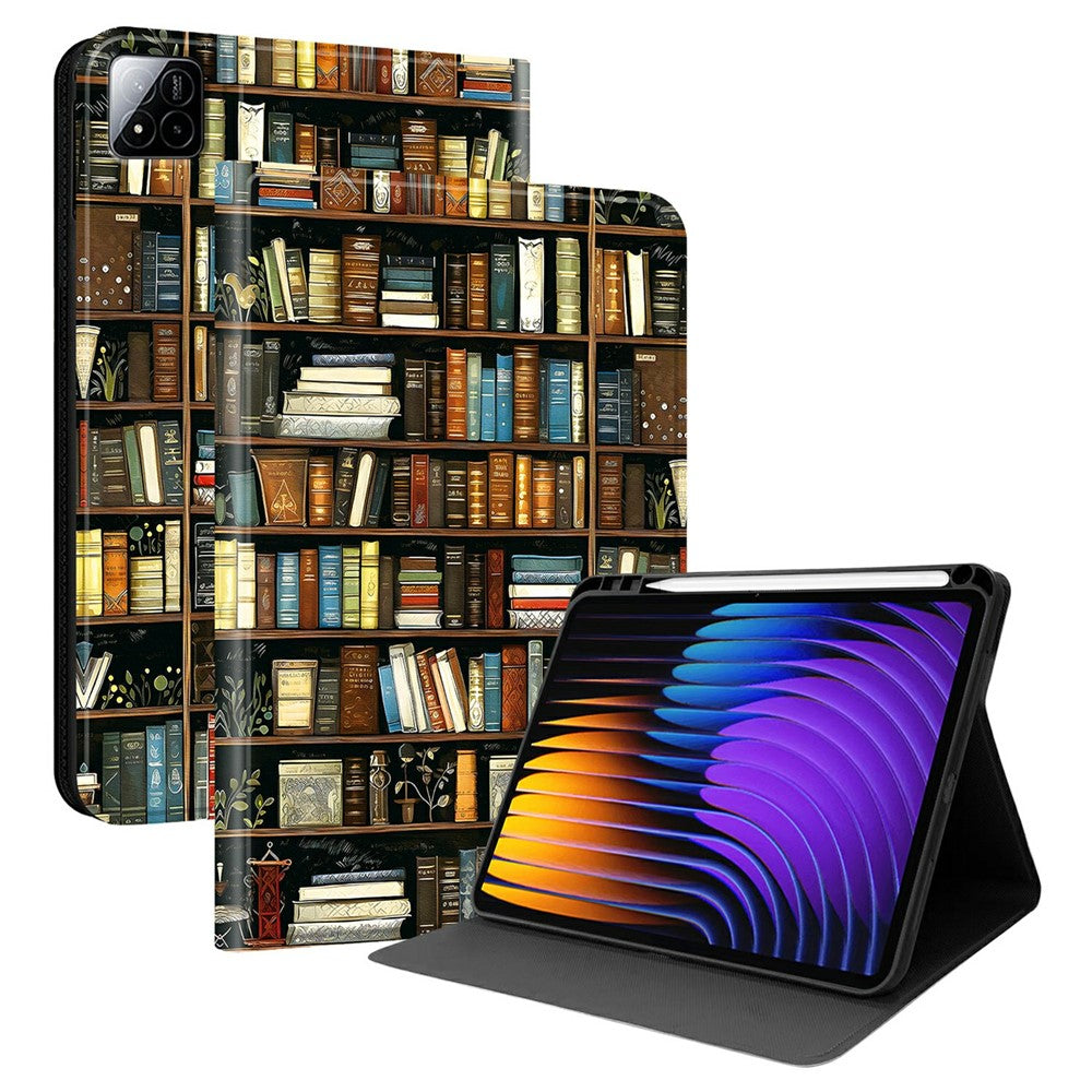 PU Leather Case For Xiaomi Poco Pad X1 / Pad 8 Pro / Pad 8 / Pad 7 Pro / Pad 7 Pattern Print Tablet Cover Stand with Pen Slot (Stylus Not Included)