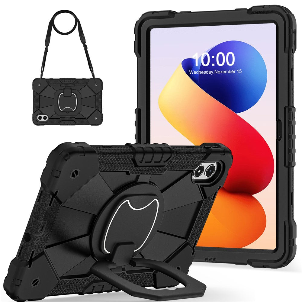 Tablet Case For Xiaomi Redmi Pad 2 Pro Silicone + PC Hand Grip Kickstand Cover with Shoulder Strap