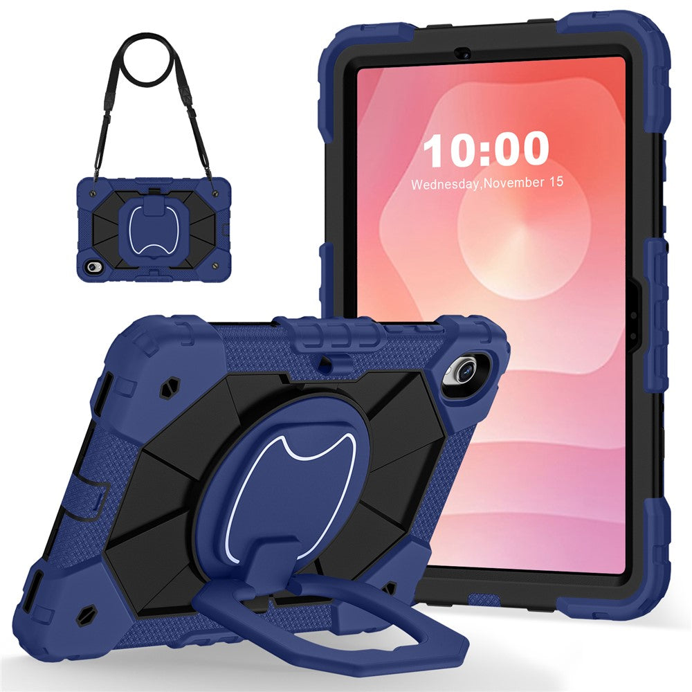 Tablet Case For Samsung Galaxy Tab S11 Silicone + PC Hand Grip Kickstand Cover with Shoulder Strap
