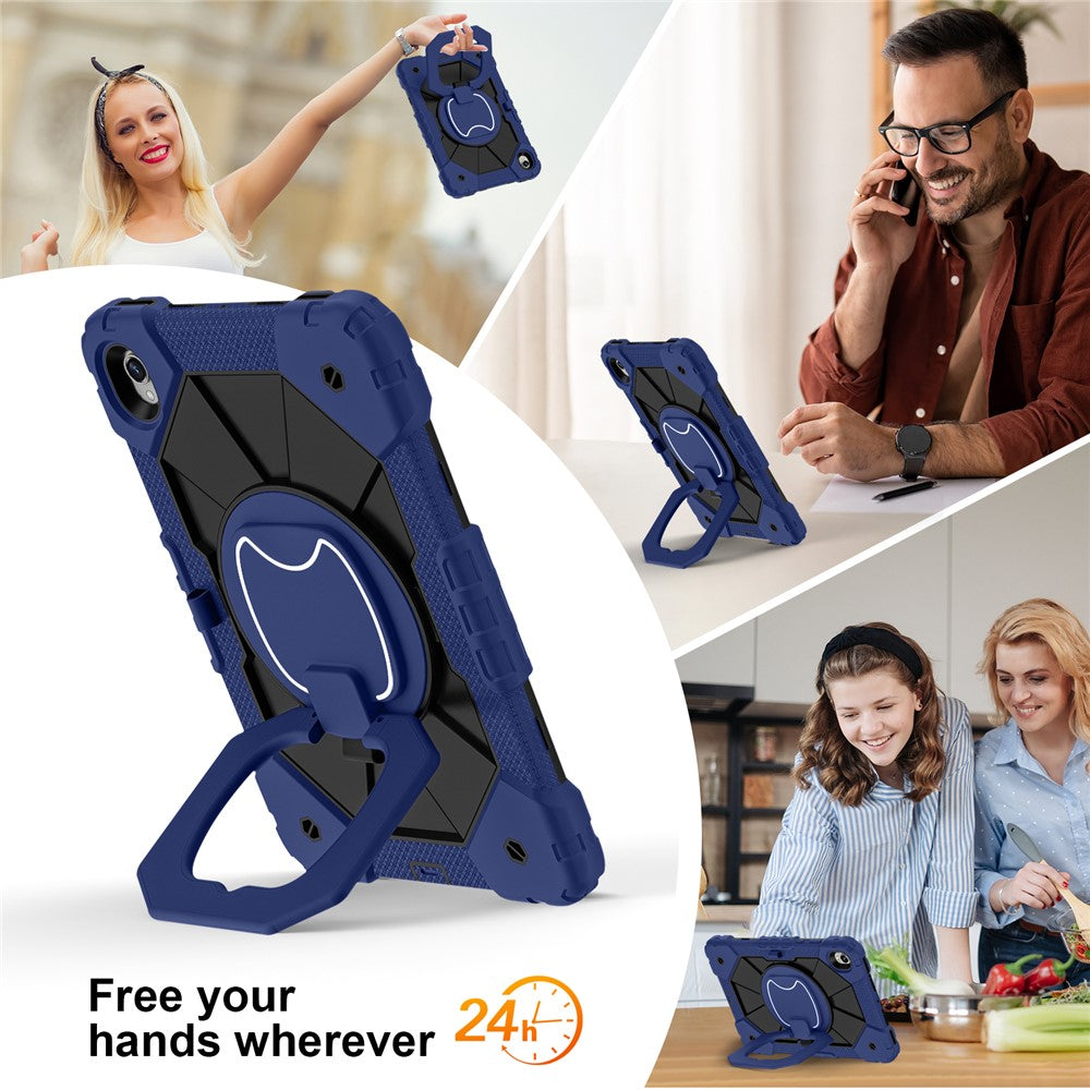 Tablet Case For Samsung Galaxy Tab S11 Silicone + PC Hand Grip Kickstand Cover with Shoulder Strap