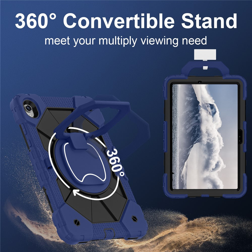 Tablet Case For Samsung Galaxy Tab S11 Silicone + PC Hand Grip Kickstand Cover with Shoulder Strap