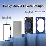 Tablet Case For Samsung Galaxy Tab S11 Silicone + PC Hand Grip Kickstand Cover with Shoulder Strap