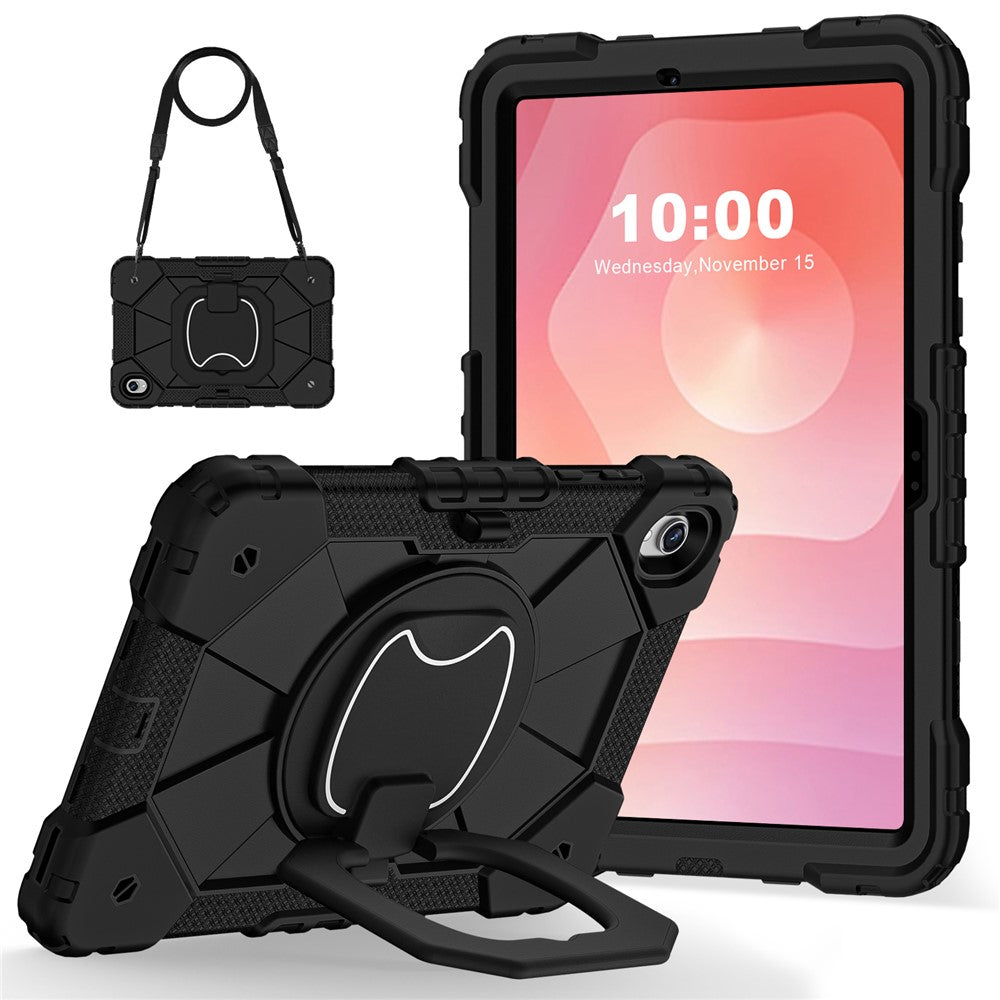Tablet Case For Samsung Galaxy Tab S11 Silicone + PC Hand Grip Kickstand Cover with Shoulder Strap