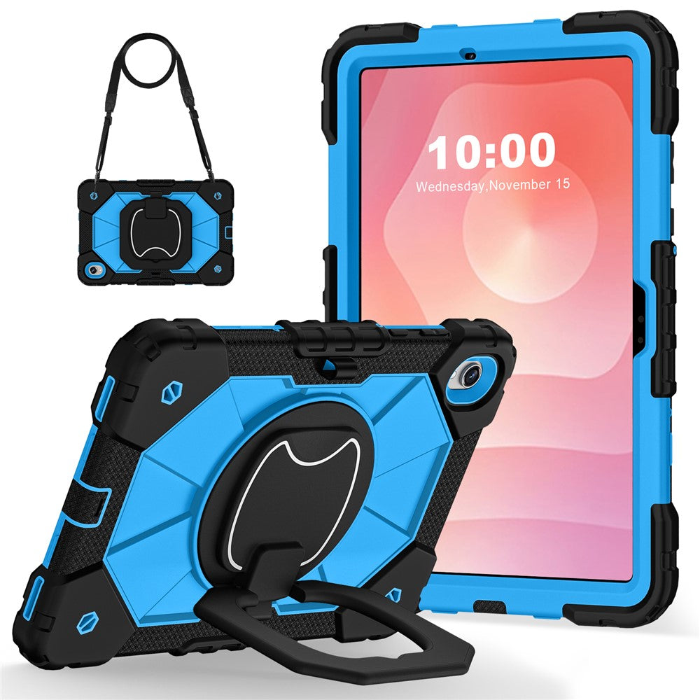 Tablet Case For Samsung Galaxy Tab S11 Silicone + PC Hand Grip Kickstand Cover with Shoulder Strap
