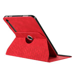 Leather Case For Samsung	Galaxy Tab S9 FE  /  S9 Rotatable Honeycomb Imprinted Shockproof Tablet Cover with Stand