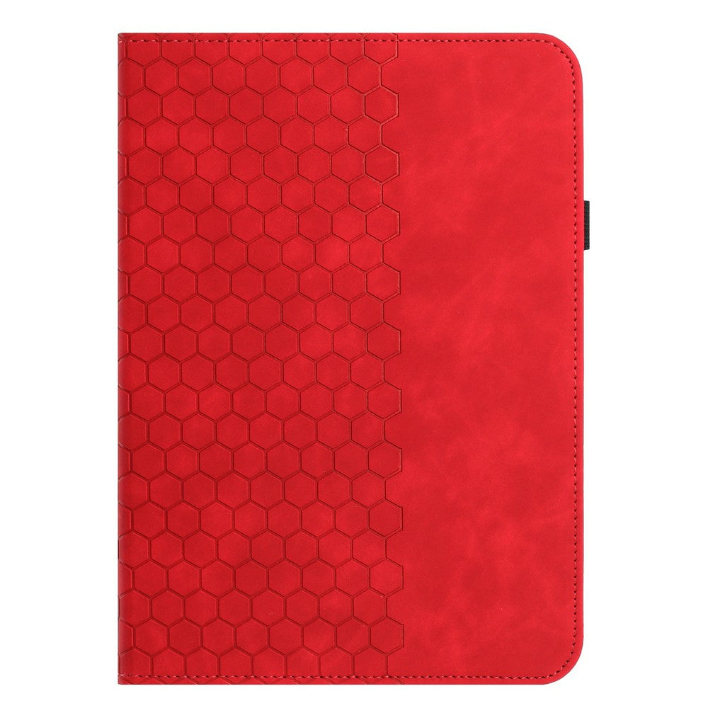 Leather Case For Samsung	Galaxy Tab S9 FE  /  S9 Rotatable Honeycomb Imprinted Shockproof Tablet Cover with Stand