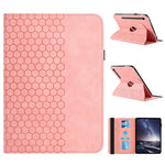 Leather Case For Samsung	Galaxy Tab S9 FE  /  S9 Rotatable Honeycomb Imprinted Shockproof Tablet Cover with Stand