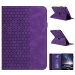 Leather Case For Samsung	Galaxy Tab S9 FE  /  S9 Rotatable Honeycomb Imprinted Shockproof Tablet Cover with Stand