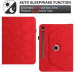 Leather Case For Samsung Galaxy Tab S10 FE+  /  S10 FE Rotatable Honeycomb Imprinted Shockproof Tablet Cover with Stand
