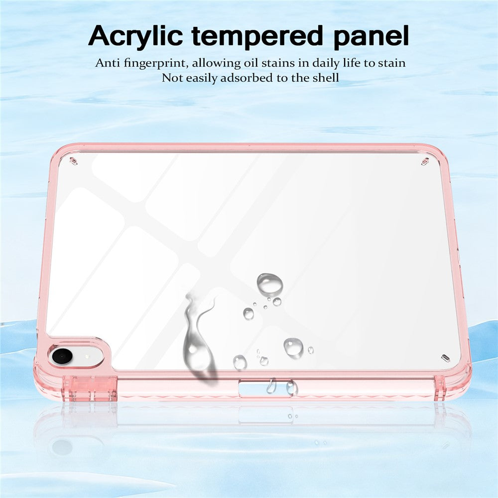Til iPad (2025) / 10.9 (2022) Cover TPU + Akryl Gennemsigtig Bagside Ultratyndt Tabletcover med Penholder