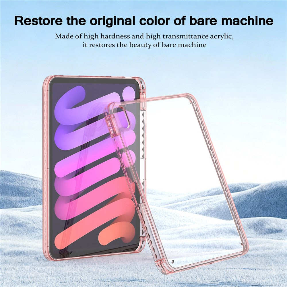 Til iPad (2025) / 10.9 (2022) Cover TPU + Akryl Gennemsigtig Bagside Ultratyndt Tabletcover med Penholder