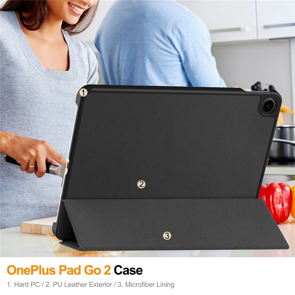 For OnePlus Pad Air5 / Pad Go 2 / Oppo Pad 5 Matte Display Case Anti-Drop Leather Stand Tablet Cover