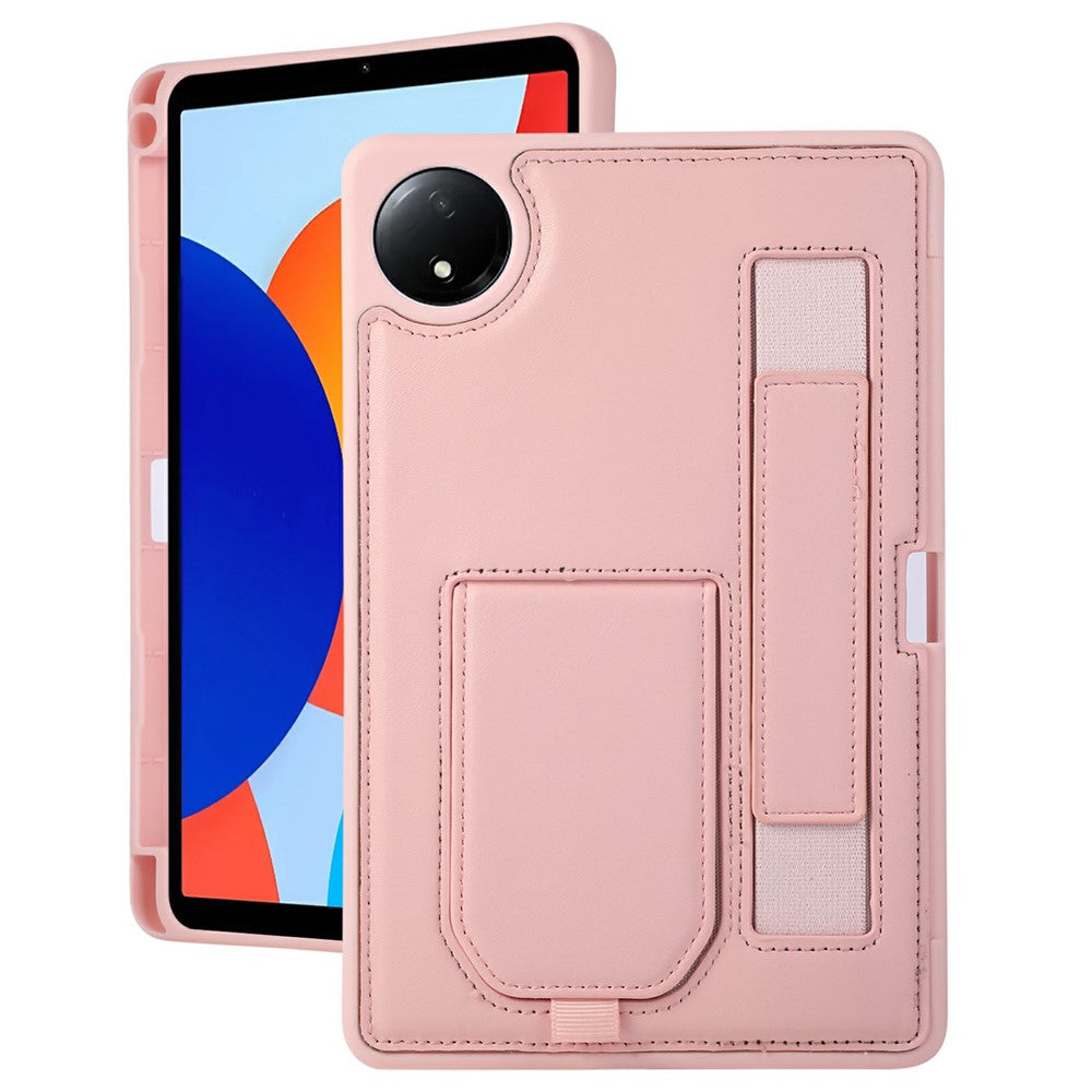 Fodral med stativ i PU + TPU för Xiaomi Redmi Pad SE 4G 8,7 tum, surfplatteskydd med handledsrem och pennfack