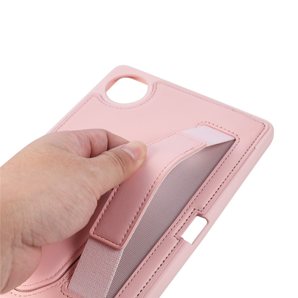 Fodral med stativ i PU + TPU för Xiaomi Redmi Pad SE 4G 8,7 tum, surfplatteskydd med handledsrem och pennfack