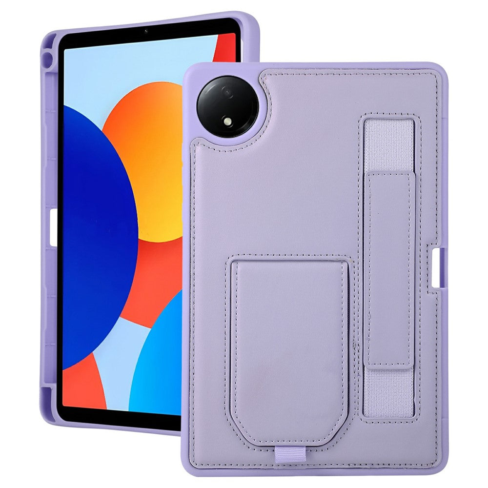Fodral med stativ i PU + TPU för Xiaomi Redmi Pad SE 4G 8,7 tum, surfplatteskydd med handledsrem och pennfack