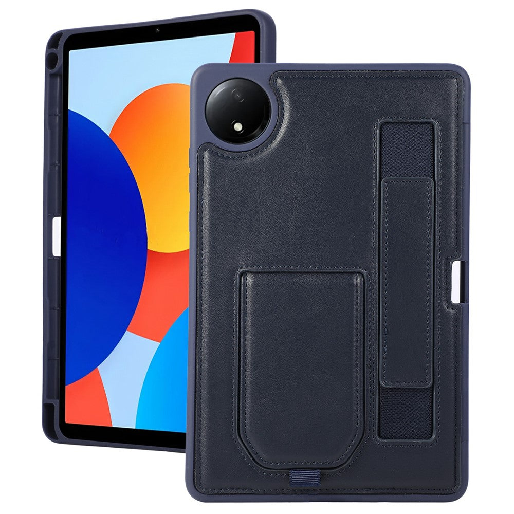 Fodral med stativ i PU + TPU för Xiaomi Redmi Pad SE 4G 8,7 tum, surfplatteskydd med handledsrem och pennfack
