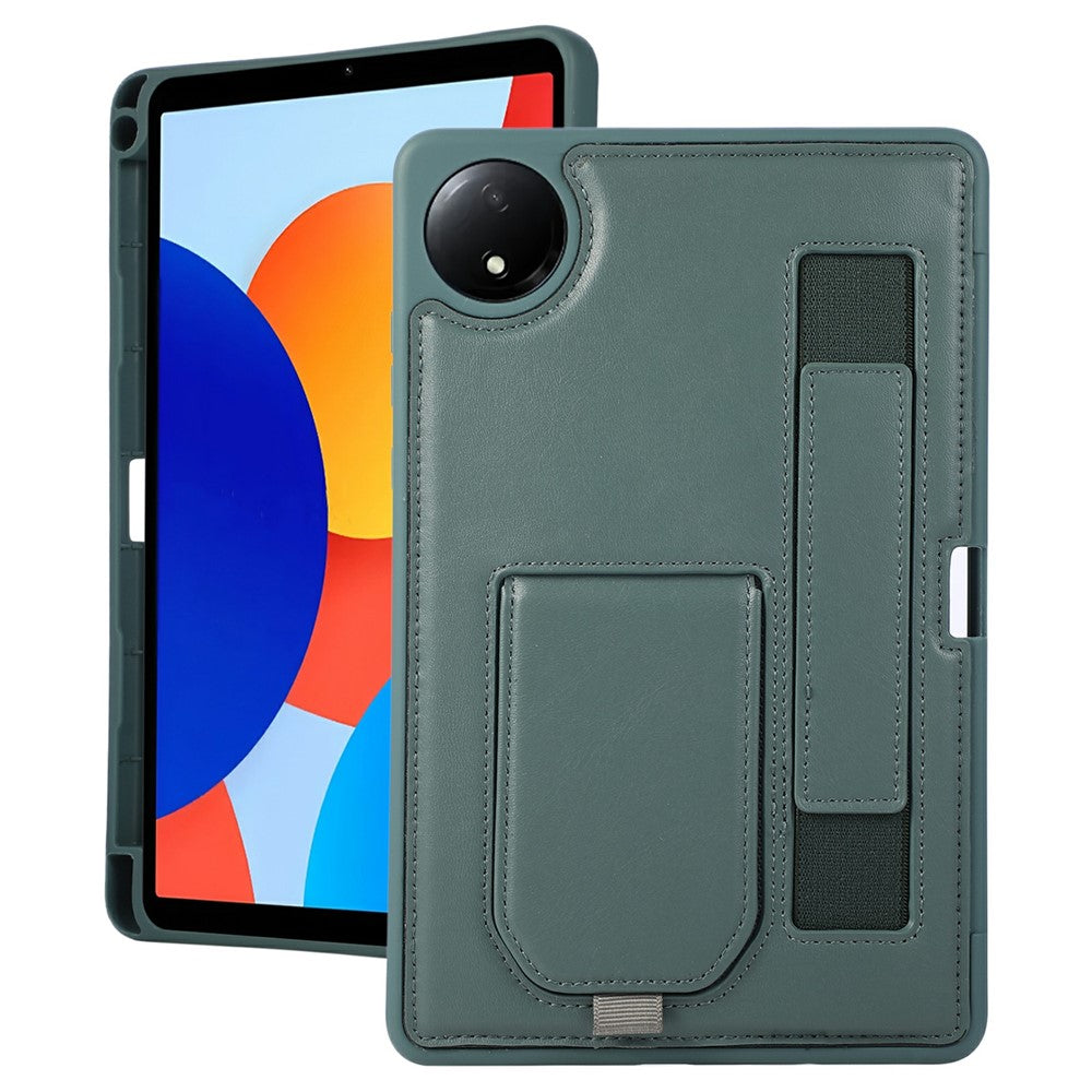 Fodral med stativ i PU + TPU för Xiaomi Redmi Pad SE 4G 8,7 tum, surfplatteskydd med handledsrem och pennfack