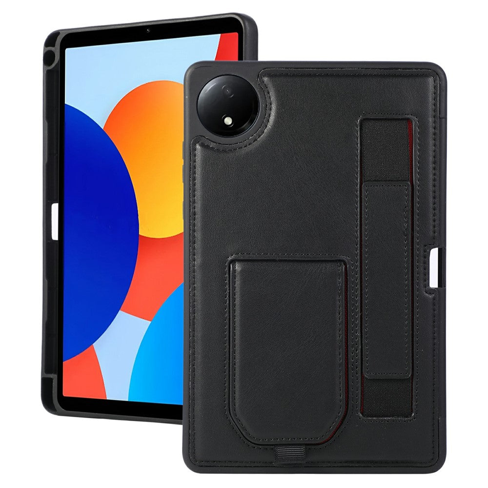 Fodral med stativ i PU + TPU för Xiaomi Redmi Pad SE 4G 8,7 tum, surfplatteskydd med handledsrem och pennfack