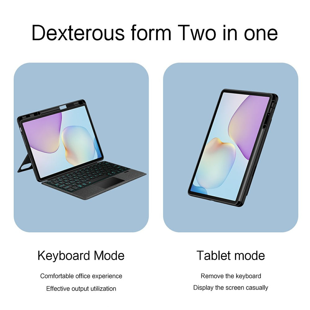 For Huawei MatePad 11.5 (2026) Leather Case + Bluetooth-Compatible Keyboard with Backlight Trackpad