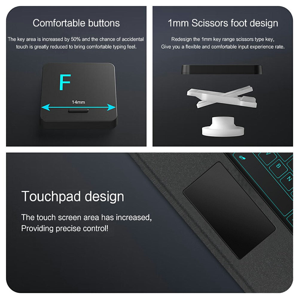 For Huawei MatePad 11.5 (2026) Leather Case + Bluetooth-Compatible Keyboard with Backlight Trackpad
