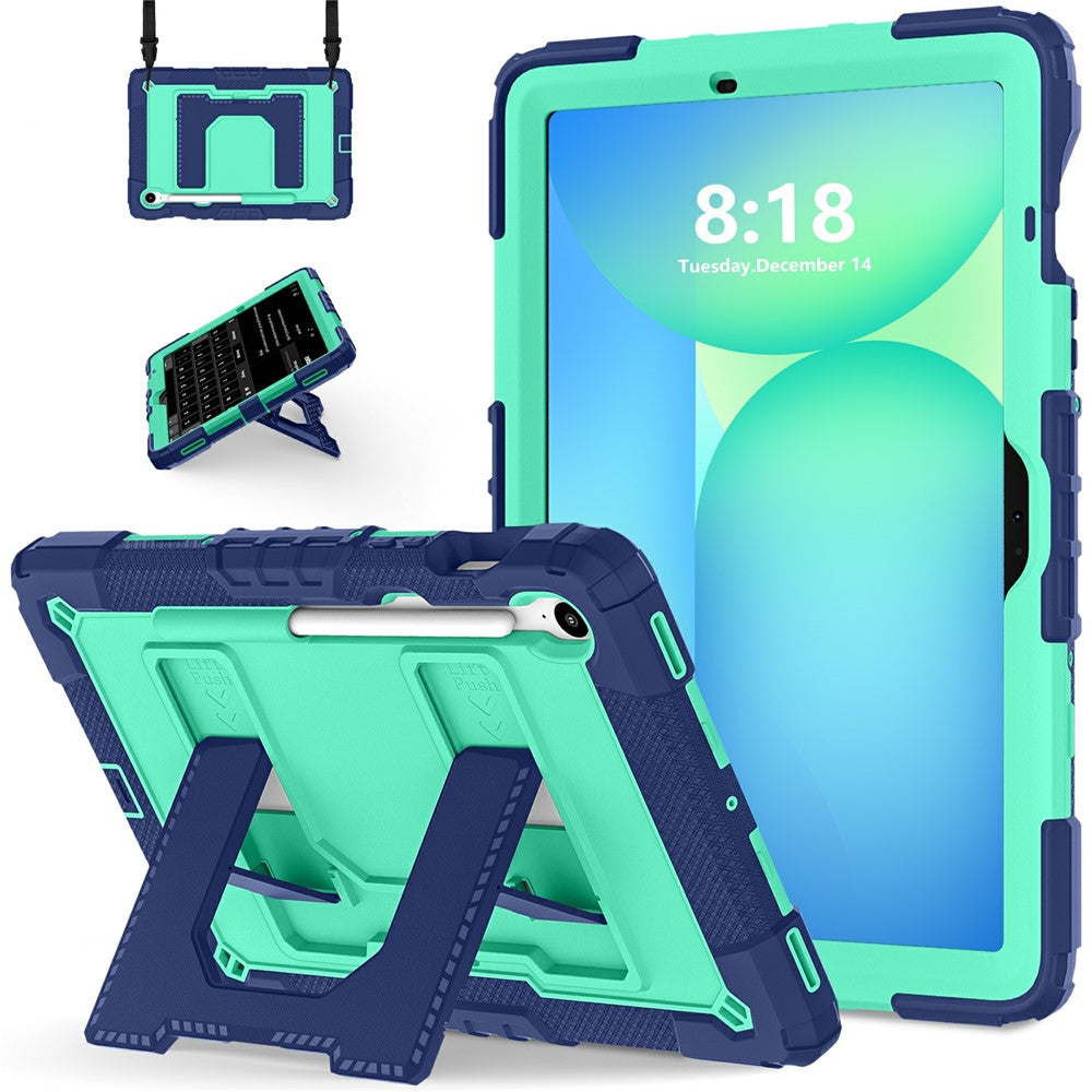 Tablet Case For Samsung Galaxy Tab S10 Lite  /  S10 FE  /  S9 FE Anti Drop PC + Silicone Cover with Kickstand Strap Pen Slot