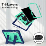 Tablet Case For Samsung Galaxy Tab S10 Lite  /  S10 FE  /  S9 FE Anti Drop PC + Silicone Cover with Kickstand Strap Pen Slot