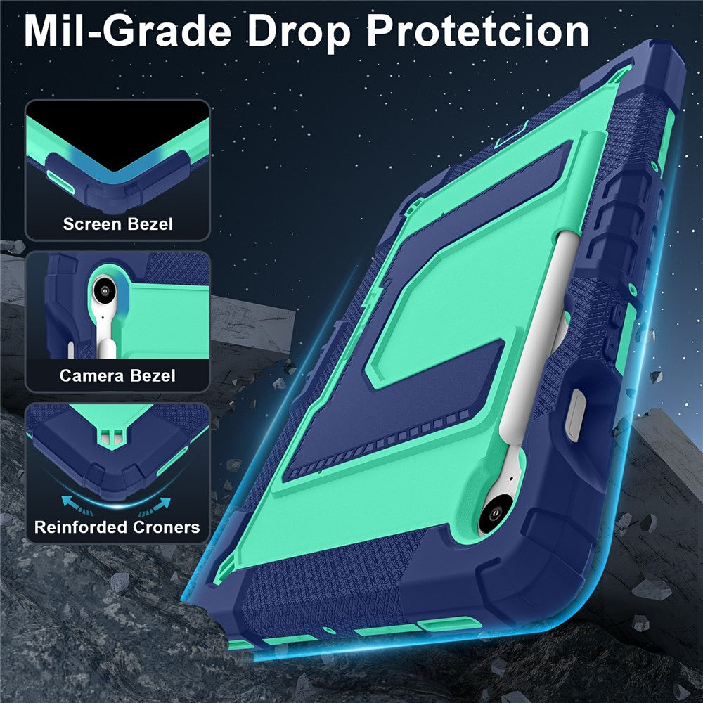 Tablet Case For Samsung Galaxy Tab S10 Lite  /  S10 FE  /  S9 FE Anti Drop PC + Silicone Cover with Kickstand Strap Pen Slot